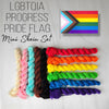 Pride Flag Trans BIPOC inclusive mini yarn set of 11 solid colored skeins - Hand dyed gradient LGBTQIA Progress Pride Flag
