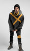 Bandito - Hand dyed Assigned Pooling Variegated yarn - twenty one pilots inspired - Fingering to bulky-grey and black with yellow pop