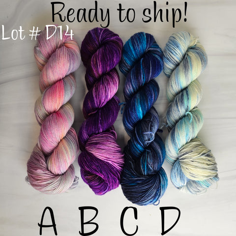 SALE lot D14 - Ready to ship yarn - SW Merino blend yarn - 100g each