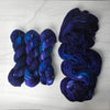 Ramiel - Hand dyed yarn, Fingering Weight, speckled inspired by ACOTAR by Sarah J Maas - dark midnight blue with turquoise and sapphire