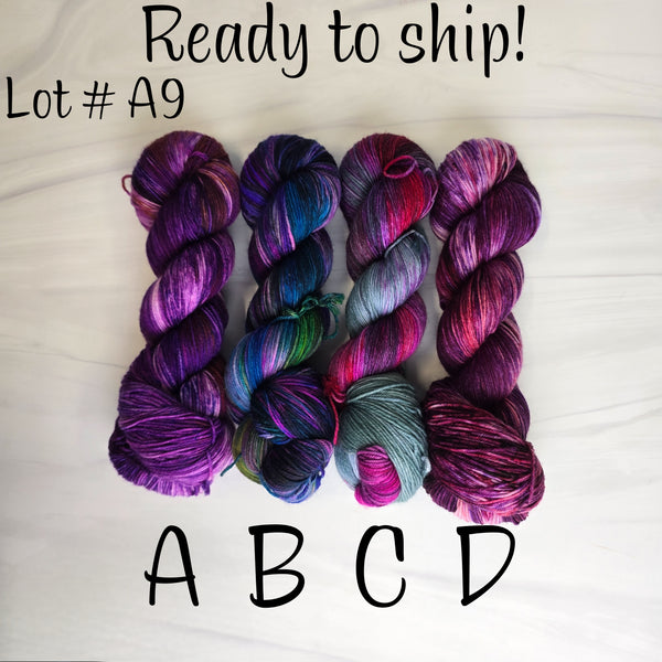 SALE lot A9 - Ready to ship yarn - SW Merino blend yarn - 100g each