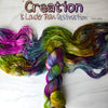 Creation is Louder Than Destruction - Hand dyed yarn, avocado green orange brown berry magenta teal with purple pink speckles - Andrea Gibson Poetry inspired