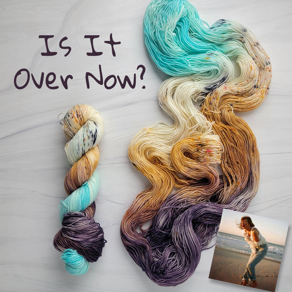 Is It Over Now - Hand dyed yarn, white blue brown speckled - Taylor Swift inspired