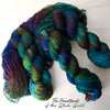 The Heartbeat of the Whole World - Hand dyed yarn, teal dark blue brown purple maroon - Andrea Gibson Poetry inspired