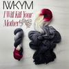 IWKYM - Hand dyed Assigned Pooling yarn, Fingering to Bulky Weight, inspired by Dungeon Crawler Carl book series- dyed to order - grey and white with pop of lipstick red burgundy Samantha