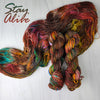 Stay Alive - Hand dyed Variegated yarn -  transformation series - twenty one pilots inspired - Fingering to bulky-  brown caramel rust rainbow with pink blue yellow pops