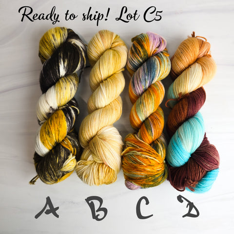 SALE lot C5 - Ready to ship yarn - SW Merino blend yarn - 100g each