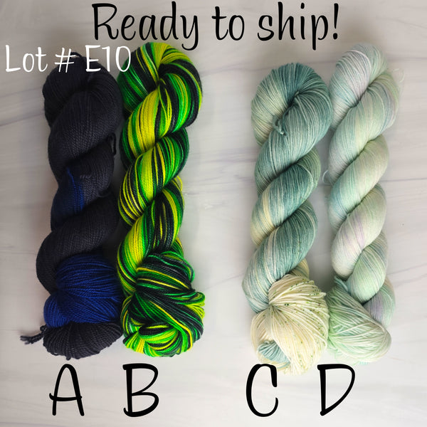 SALE lot E10 - Ready to ship yarn - SW Merino blend yarn - 100g each