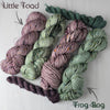 Frog Bog - Hand dyed yarn - dyed to order on fingering sock DK sport worsted Aran or bulky yarn - tonal of gentle mossy sage green with heavy speckles