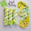 Irish Lullaby - Hand dyed variegated yarn -pastel lime green with rainbow pops - lullabies and nursery rhymes collection