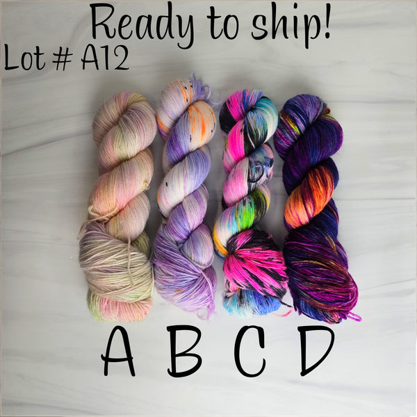 SALE lot A12 - Ready to ship yarn - SW Merino blend yarn - 100g each