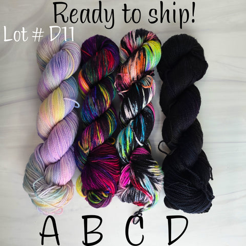 SALE lot D11 - Ready to ship yarn - SW Merino blend yarn - 100g each