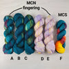 SALE lot - Ready to ship yarn - MCN or regular sock base teal  - 100g each