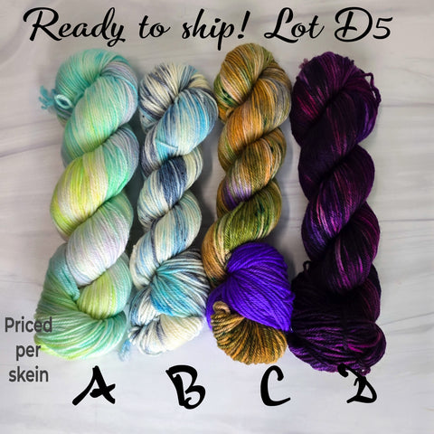 SALE lot D5 - Ready to ship yarn - SW Merino blend yarn - 100g each