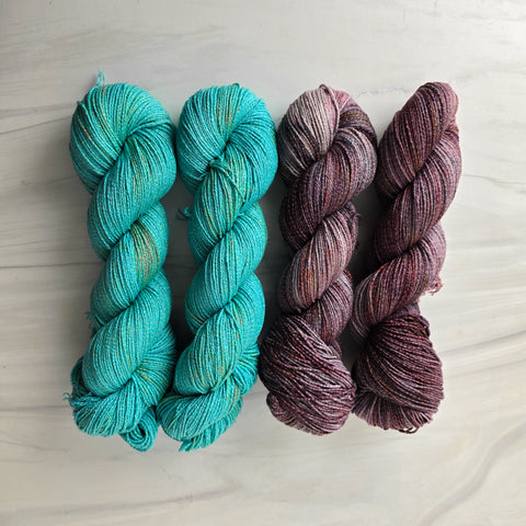 Vegan sock yarn tencel recycled cotton and elastic - 100g each 377 yards each