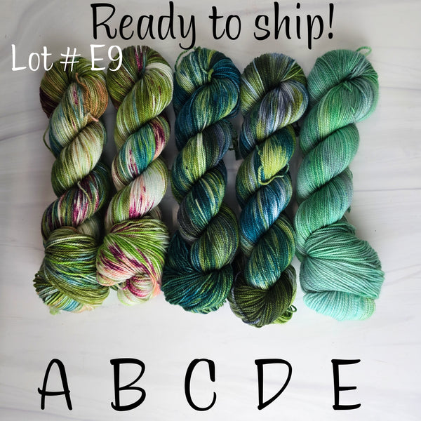 SALE lot E9 - Ready to ship yarn - SW Merino blend yarn - 100g each