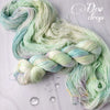 Dew Drop - Hand dyed deconstructed variegated yarn - Merino Fingering to worsted pastel green