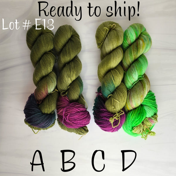 SALE lot E13 - Ready to ship yarn - SW Merino blend yarn - 100g each