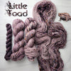 Little Toad - Hand dyed yarn - dyed to order on fingering stick DK sport worsted Aran or bulky yarn - tonal of warm brown grey with heavy speckles