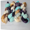 Is It Over Now - Hand dyed yarn, white blue brown speckled - Taylor Swift inspired