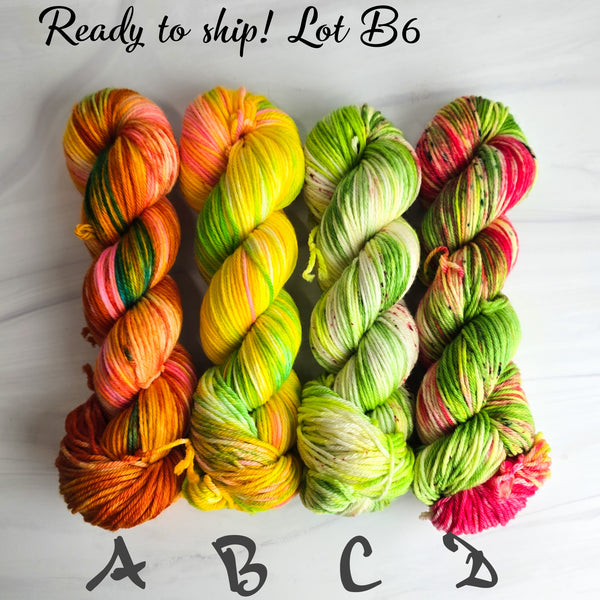 SALE lot B6 - Ready to ship yarn - SW Merino blend yarn - 100g each