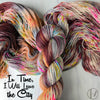 In time, I will leave the city - Hand dyed Variegated yarn - twenty one pilots inspired - Fingering to bulky-  brown grey with rainbow splashes