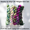 Ready to ship mini fade set of 5 DK weight - indie song tracks collection Green purple speckled