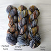 High Heels On Cobblestones - Hand dyed yarn, grey neutrals brown caramel bronze yellow speckled-  Taylor Swift inspired yarn