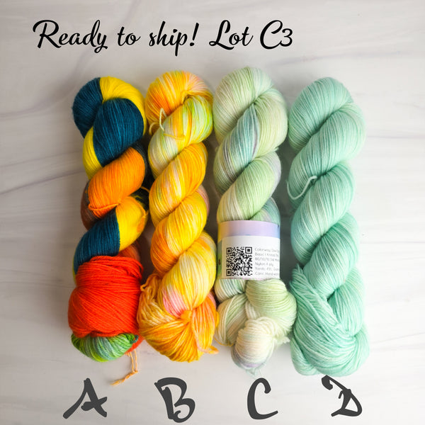 SALE lot C3 - Ready to ship yarn - SW Merino blend yarn - 100g each