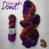 Goddamnit Donut! - Hand dyed variegated  yarn, Fingering Weight, inspired by Dungeon Crawler Carl book series - blend of tortoiseshell Brown orange black and purple violet dark berry pink