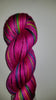 Nagini - Hand dyed yarn, Fingering Weight, pink rainbow black