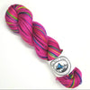 Nagini - Hand dyed yarn, Fingering Weight, pink rainbow black