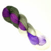 Orchid - Hand dyed yarn Merino Fingering purple green moss flower