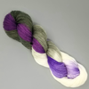 Orchid - Hand dyed yarn Merino Fingering purple green moss flower