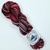 Ladybug - Hand dyed yarn, Fingering Weight, red black white