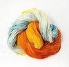 Red Rock River - Hand dyed yarn - Merino Fingering orange yellow blue brown