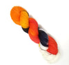 Monarch - Hand dyed yarn -  Fingering to bulky- orange black white