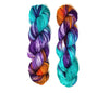 Back from the Edge - Hand dyed yarn -  Fingering to bulky- orange aqua blue violet purple