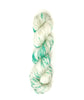 A Quiet Place-  Hand dyed variegated yarn -white sage green teal