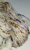 Eiffel Tower -  Hand dyed variegated yarn -white brown purple speckled