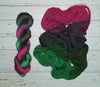 Borealis -  Hand dyed variegated yarn -black pink green