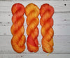Monarch Orange- Hand dyed yarn -  Fingering to bulky- orange red butterfly