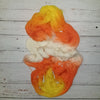 Candy Corn -  Hand dyed palindrome variegated  yarn - white orange yellow Halloween colors