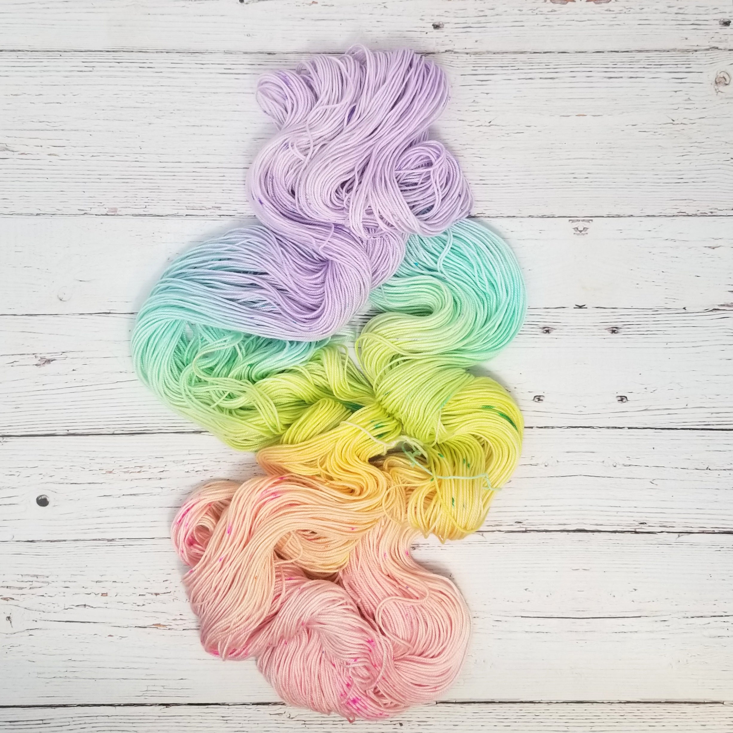 Pastel Rainbow Palindrome - Hand dyed variegated yarn -roygbiv assigne