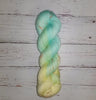 New Day - palindrome variegated speckled yarn - Merino Fingering to worsted light blue yellow