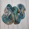 Earth Mama - Hand dyed variegated speckled yarn - Merino Fingering to worsted teal white pink brown yellow