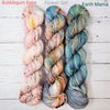 Bubblegum Babe - Hand dyed variegated speckled yarn - Merino Fingering to worsted pink teal yellow brown speckles