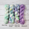Dew Drop - Hand dyed deconstructed variegated yarn - Merino Fingering to worsted pastel green