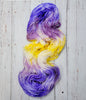 Pretty Pansy - Hand dyed variegated speckled yarn - Merino Fingering to worsted