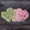 Fairy Feet- Hand dyed yarn - SW Merino Fingering knitting crocheting weaving- pink green moss earthy